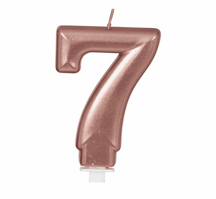 Rose Gouden Kaars 7 Jaar 8cm, Hobby & Loisirs créatifs, Articles de fête, Envoi