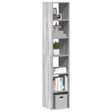 vidaXL Boekenkasten 2 st 30x30x80 cm bewerkt hout grijs, Huis en Inrichting, Verzenden, Nieuw