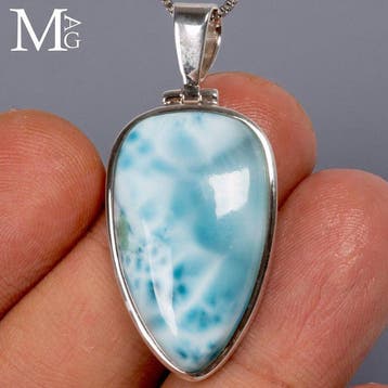 Uitzonderlijke kwaliteit Larimar edelsteen - Hanger van