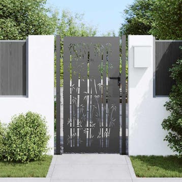 vidaXL Tuinpoort met slot Zwart 110 x 180 cm Gepoedercoat, Verzenden, Nieuw