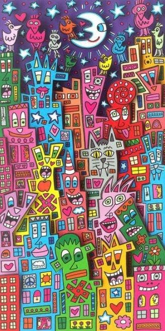James Rizzi (1950-2011) - This City Is Alive Tonight -