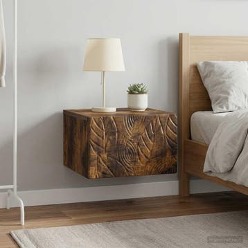 vidaXL Muurbevestigde Nachttafel 2 st Gerookt eiken 49 x, Verzenden, Nieuw