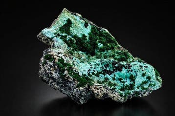 Zeldzaam - Heterogeniet met Chrysocolla - verzamelexemplaar