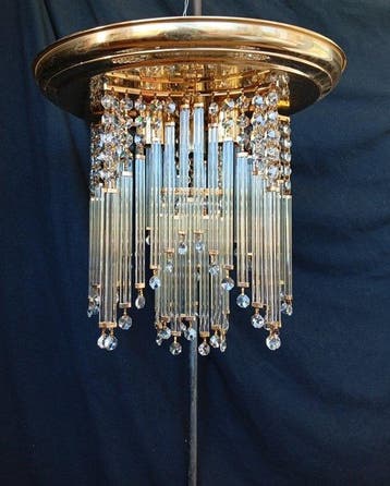 Plafondlamp - Messing, Kristal, Glas