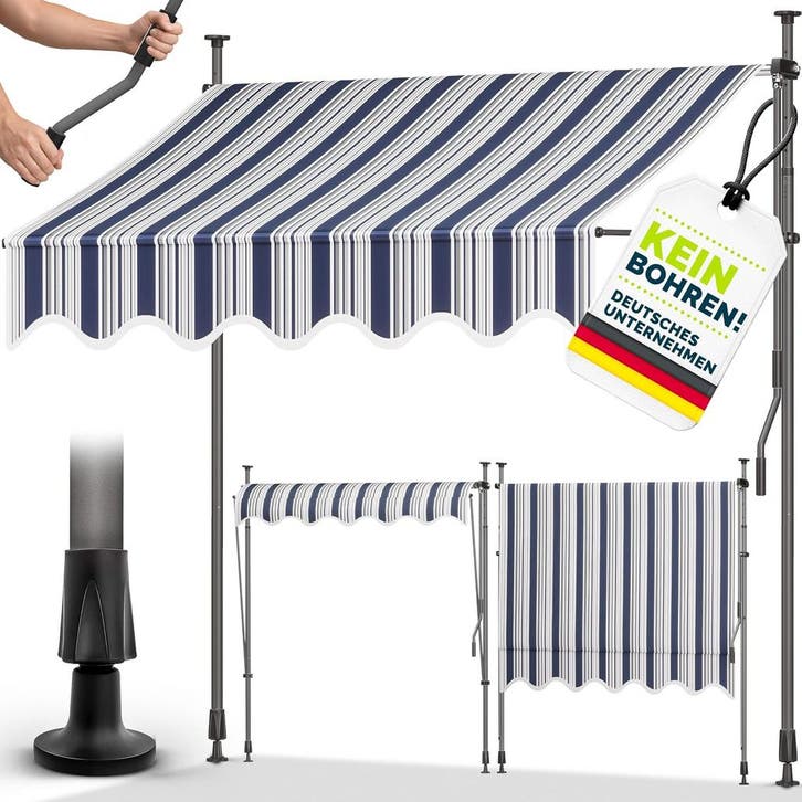 Klemluifel - Balkon luifel - Verticale luifel - 300 cm - Bla, Tuin en Terras, Schaduwdoeken, Nieuw, Verzenden