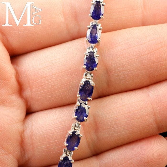 Tennisarmbanden met natuurlijke edelstenen Zilveren armband, Verzamelen, Mineralen en Fossielen