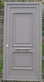 pvc buitendeur , voordeur , deur 106 x 218 wit / kwartsgrijs, Doe-het-zelf en Bouw, 100 tot 120 cm, Kunststof, 215 cm of meer