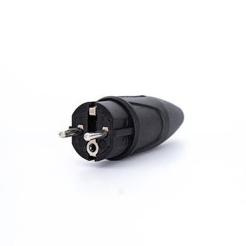 Fiche de Puissance 16A Caoutchouc Solide IP44 Noir - PWS16R, Verzenden