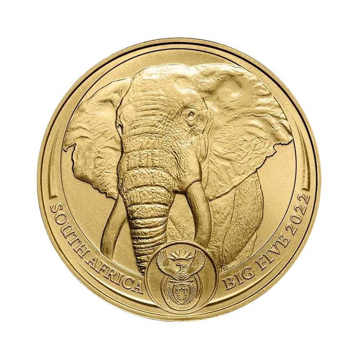 Gouden munt Big Five Olifant 1 troy ounce, Postzegels en Munten, Edelmetalen en Baren