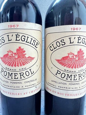 1967 Clos LEglise - Pomerol - 2 Bouteilles (0,75 L), Verzamelen, Nieuw