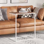 vidaXL Bijzettafel 55x35x66 cm bewerkt hout wit, Verzenden, Nieuw