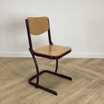 Eromes schoolstoel zithoogte 46 cm,  Beuken - paars, Gebruikt, Hout, Eén