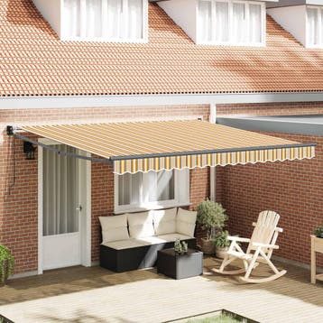 vidaXL Uitschuifbare luifel Meerkleurig 400 × 300 cm, Verzenden, Nieuw