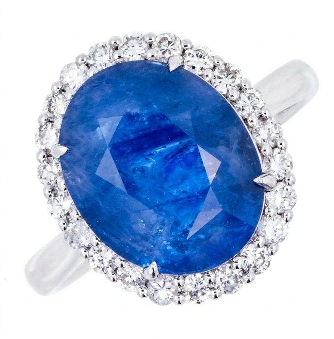 Zonder minimumprijs - Ring - 14 karaat Witgoud - 6.98ct. tw., Bijoux, Sacs & Beauté, Bagues