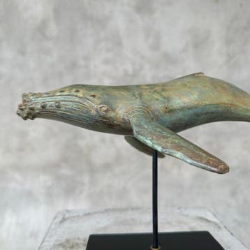 sculptuur, NO RESERVE PRICE - Blue Whale Sculpture - 18 cm -