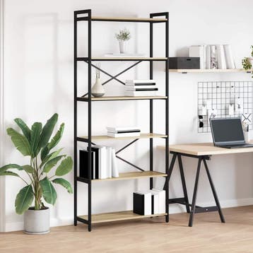 vidaXL Boekenplank 80 x 30 x 189,5 cm Bewerkt hout Sonoma, Verzenden