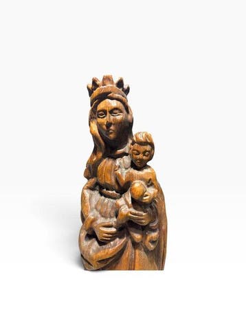 Beeldje, Maria met kindje Jezus - 40 cm - Lindehout - 1890