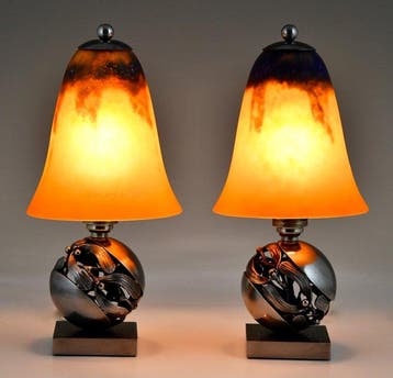 Daum Frères - Edgar Brandt - Lampe - Lampes Art déco 1925 -