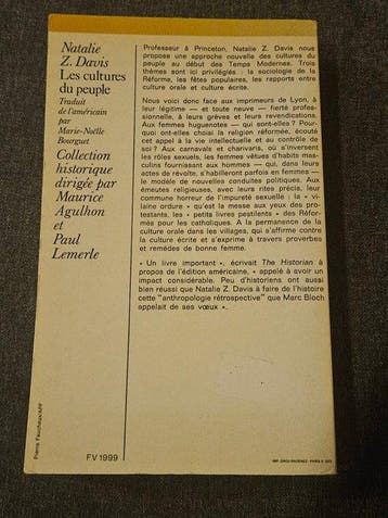 Natalie Z. Davis - Les cultures du peuple - 1979, Antiek en Kunst