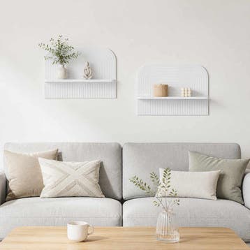 vidaXL Wandplank 2 st Hoogglans Wit 60 x 13,5 x 37,5 cm, Verzenden, Nieuw