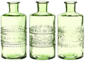 Gekleurd glazen flesje porto soft groen ø7,5 cm h14,5 per, Hobby en Vrije tijd, Nieuw