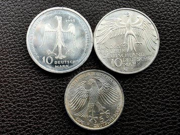 Duitsland, Bondsrepubliek Set of 3 coins: 5 & 10 Deutsche