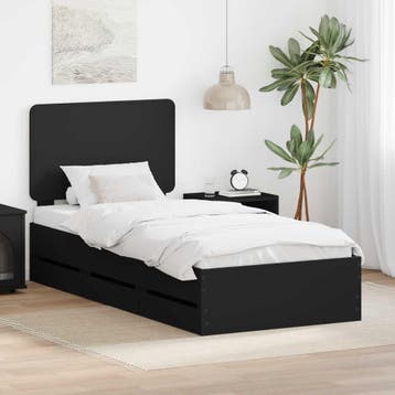 vidaXL Bedframe met lade met opslag Zwart 90 x 190 cm, Verzenden