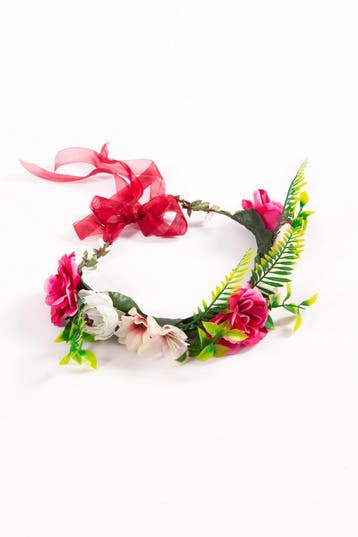 KIMU® Luxe Bloemenkrans Haar Jungle Roze Wit Jane Bloemen Ha, Ophalen of Verzenden