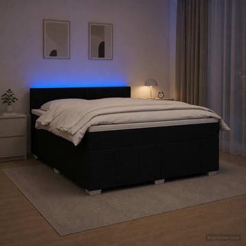 vidaXL Boxspringbed met matras met hoofdeinde Zwart 160 x, Verzenden, Nieuw