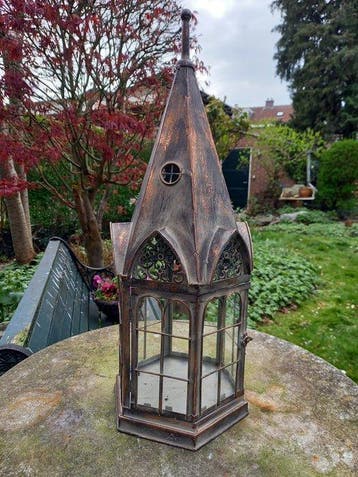 Lantaarn - Large Candle Lantern - 59 cm - Glas, Metaal