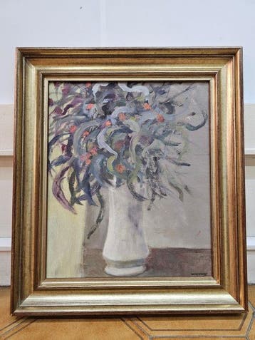 Spanish School (XX) - Expressive Floral Still Life
