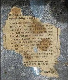 Emaille herdenkingsplaatje - Emaille plaat - Metaal