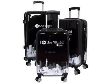 Veiling - Design Kofferset 3-teilig - Fly the World Black, Bijoux, Sacs & Beauté, Valises