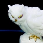 Katzhütte - Hertwig & Co - Art Deco - White Owl on Pedestal