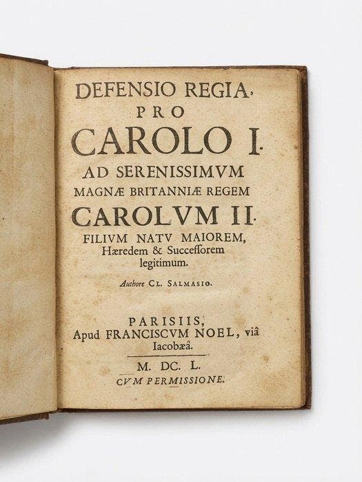 C. Salmasius - Defensio Regia Pro Carolo I - 1650, Antiek en Kunst, Antiek | Boeken en Manuscripten