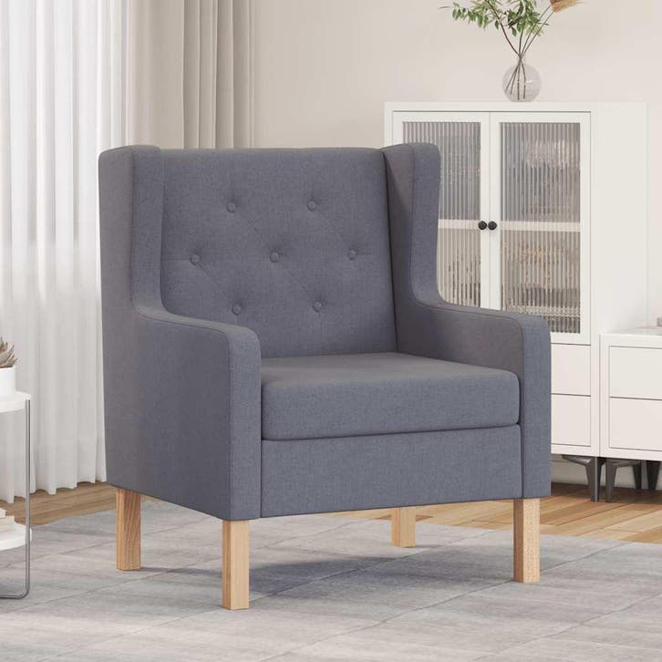 vidaXL Fauteuil stof grijs, Huis en Inrichting, Fauteuils, Nieuw, Verzenden