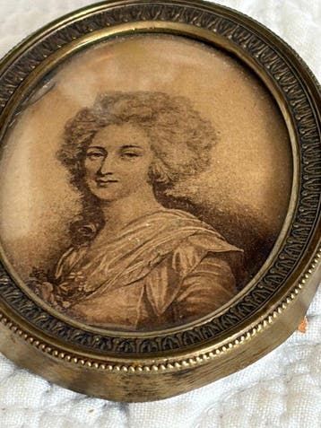 Cadre photo - Laiton - Cadre médaillon ancien