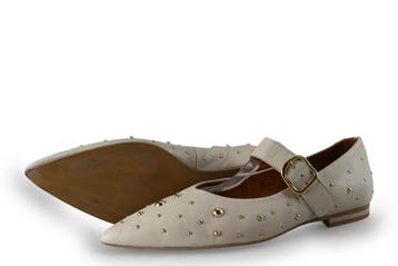 Manfield Ballerinas in maat 40 Beige, Kleding | Dames, Verzenden, Beige, Ballerina's, Zo goed als nieuw