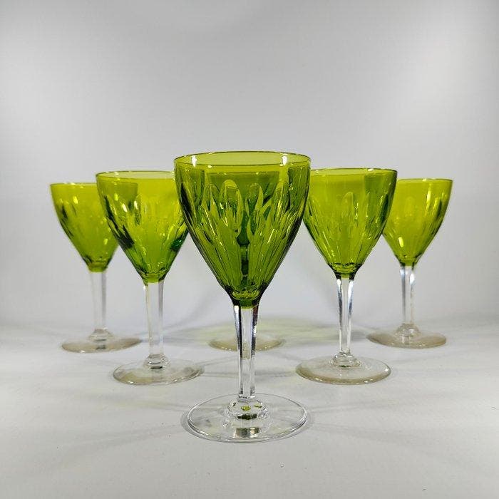 Val Saint Lambert - Wijnglas (6) - model Nestor t. Hamlet -, Antiquités & Art, Art | Objets design