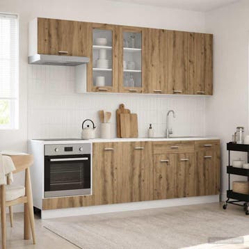 vidaXL Keukenblok LYON 8 pcs Artisanaal eiken Bewerkt hout, Verzenden, Nieuw