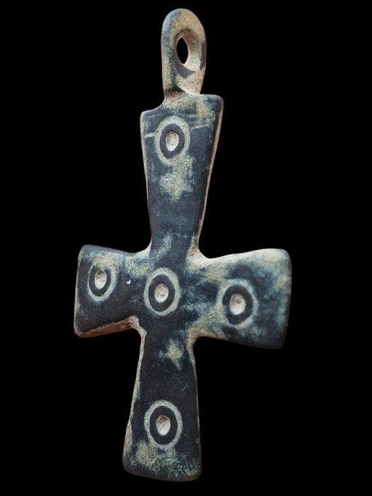 Byzantijns Brons Kruis - 41 mm (Zonder minimumprijs), Antiek en Kunst, Antiek | Overige Antiek