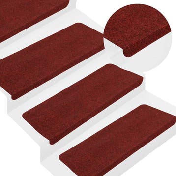 vidaXL Trapmatten zelfklevend 30 st 65x24,5x3,5 cm rood, Verzenden