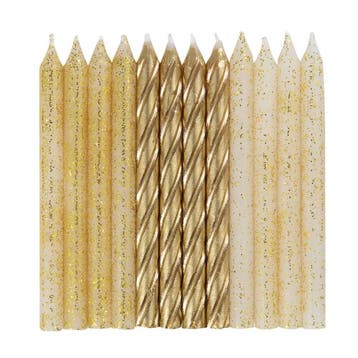 Kaarsen Goud Metallic 7cm 24st, Hobby en Vrije tijd, Verzenden, Nieuw