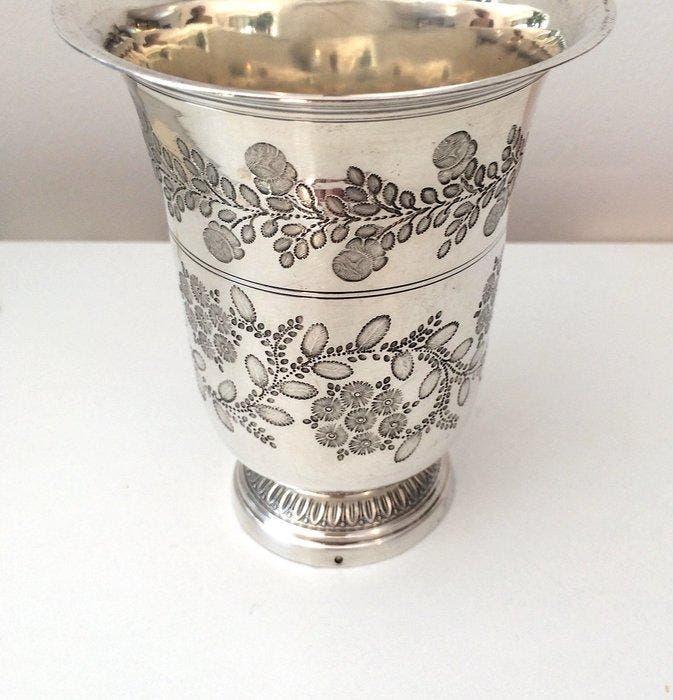 Paul Fremont Paris (1816-1840) - Doopbeker - .950 zilver -, Antiquités & Art, Antiquités | Argent & Or