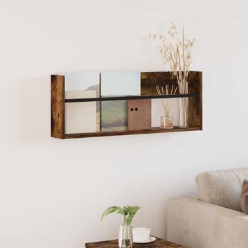 vidaXL Tijdschriftenrek Rook Eiken 80 x 12 x 30 cm Bewerkt, Verzenden