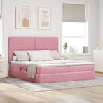 vidaXL Bed met LED-stripverlichting Roze 180 x 200 cm, Verzenden, Nieuw