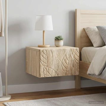 vidaXL Muurbevestigde Nachttafel 2 st Sonoma Eiken 49 x 34,5, Verzenden, Nieuw
