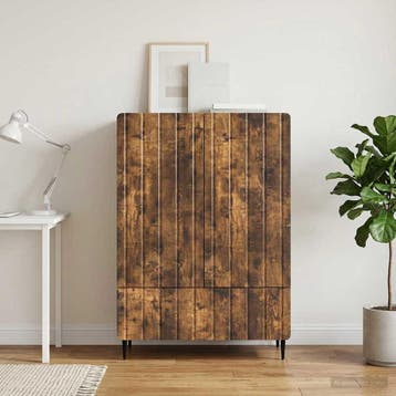 vidaXL Dressoir Gerookt eiken 66 x 34,5 x 97 cm Bewerkt hout, Verzenden