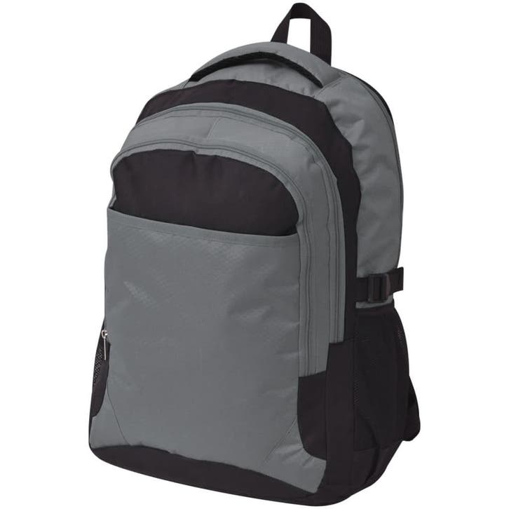 vidaXL Rugzak voor school 40 L zwart en grijs, Bijoux, Sacs & Beauté, Sacs | Sacs à dos, Envoi