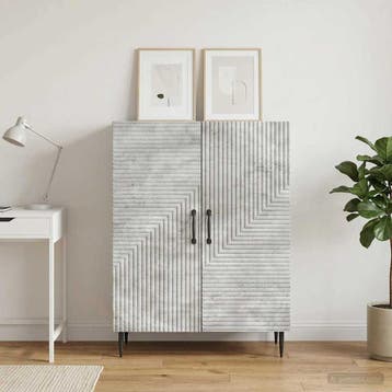 vidaXL Dressoir Betongrijs 66 x 34,5 x 89,5 cm Bewerkt hout, Huis en Inrichting, Kasten | Dressoirs, Verzenden, Nieuw